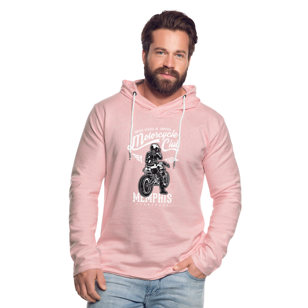 Unisex Lightweight Terry Hoodie - cream heather pink