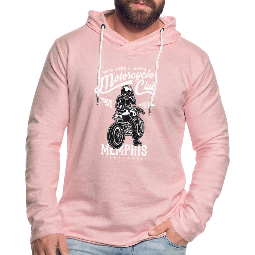 Unisex Lightweight Terry Hoodie - cream heather pink