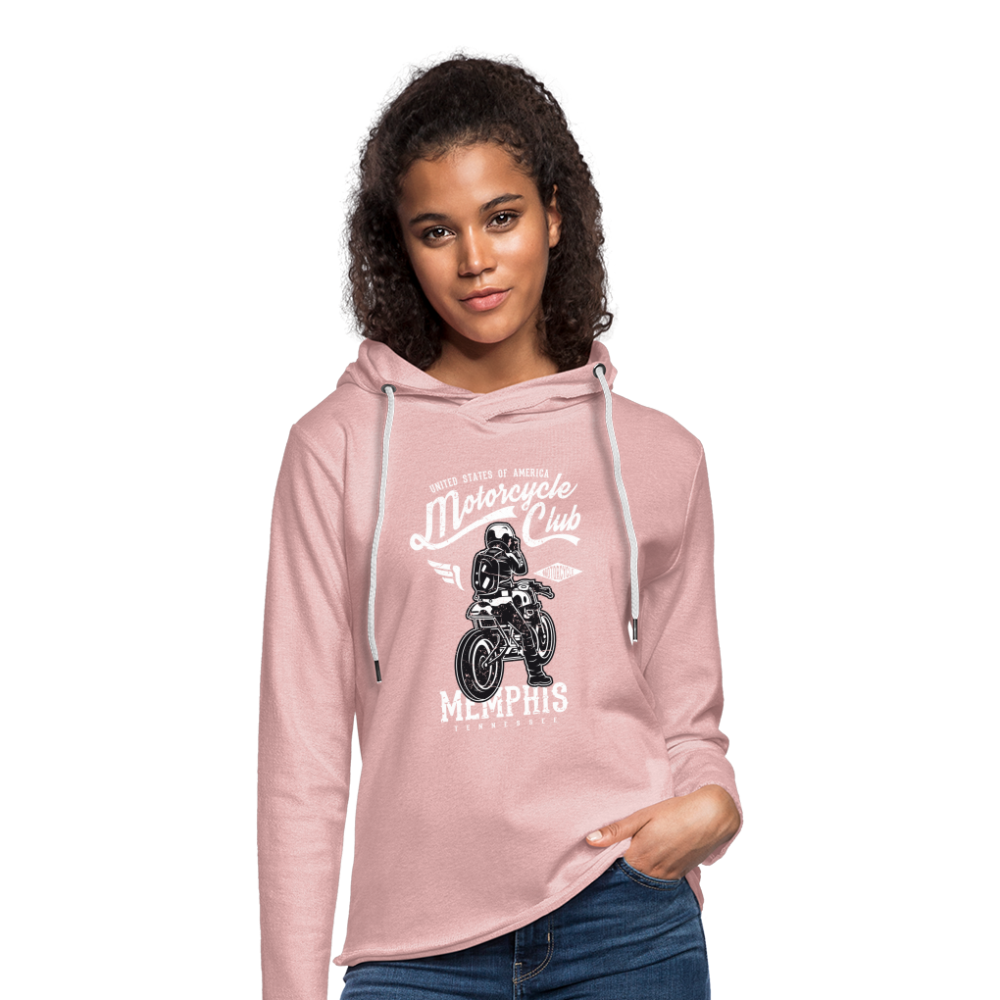 Unisex Lightweight Terry Hoodie - cream heather pink