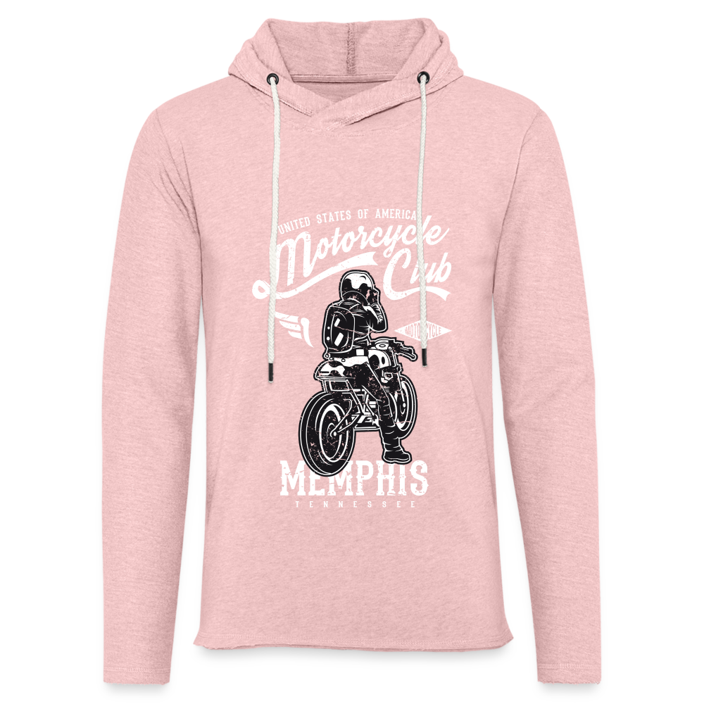 Unisex Lightweight Terry Hoodie - cream heather pink