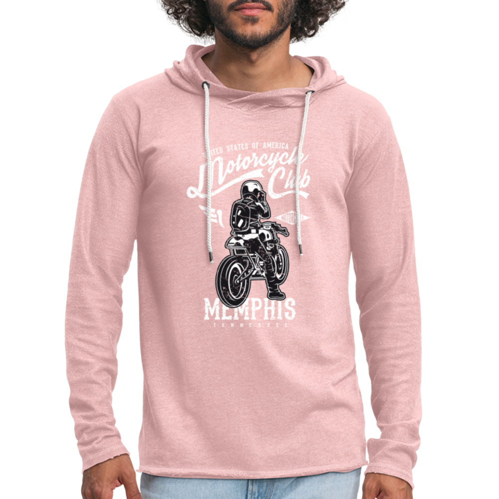 Unisex Lightweight Terry Hoodie - cream heather pink