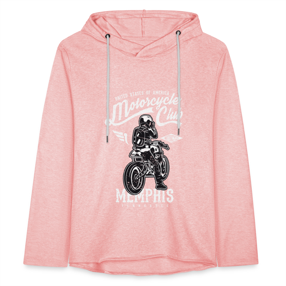 Unisex Lightweight Terry Hoodie - cream heather pink