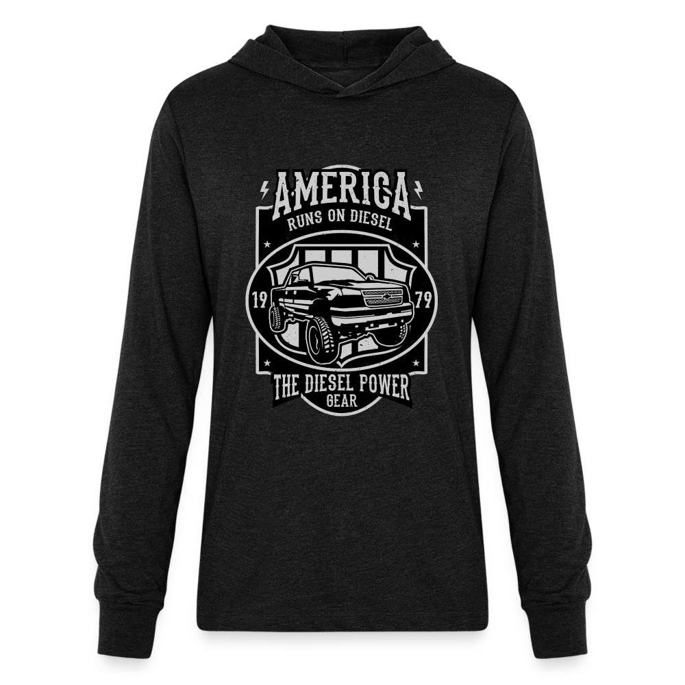 Unisex Long Sleeve Hoodie Shirt - heather black