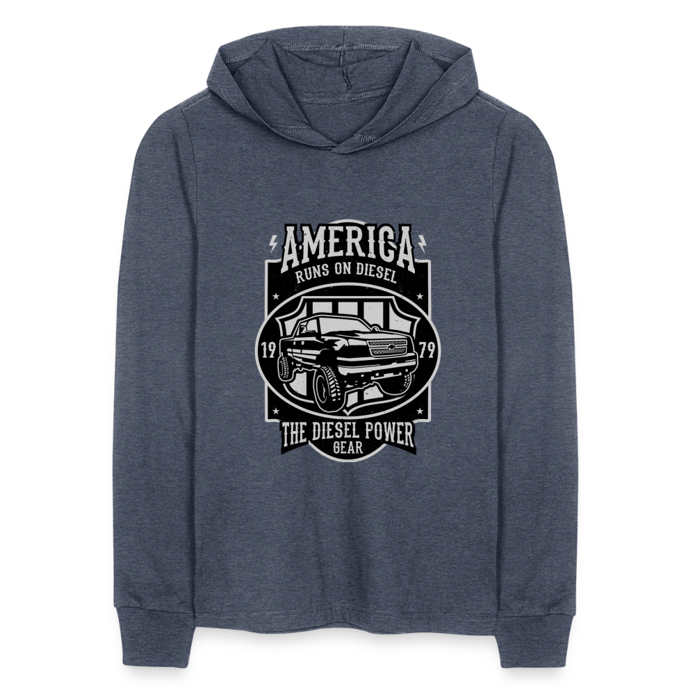 Unisex Long Sleeve Hoodie Shirt - heather navy