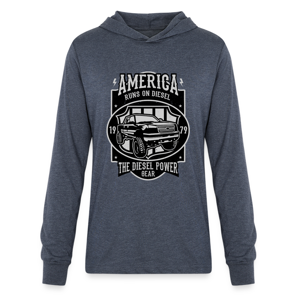 Unisex Long Sleeve Hoodie Shirt - heather navy