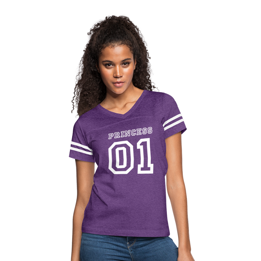 Women’s Vintage Sport T-Shirt - vintage purple/white