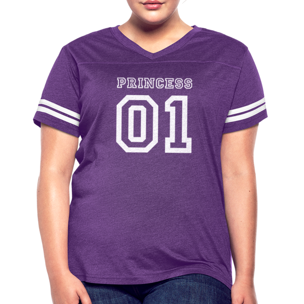 Women’s Vintage Sport T-Shirt - vintage purple/white