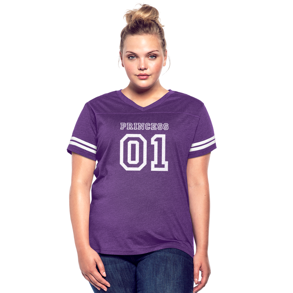 Women’s Vintage Sport T-Shirt - vintage purple/white