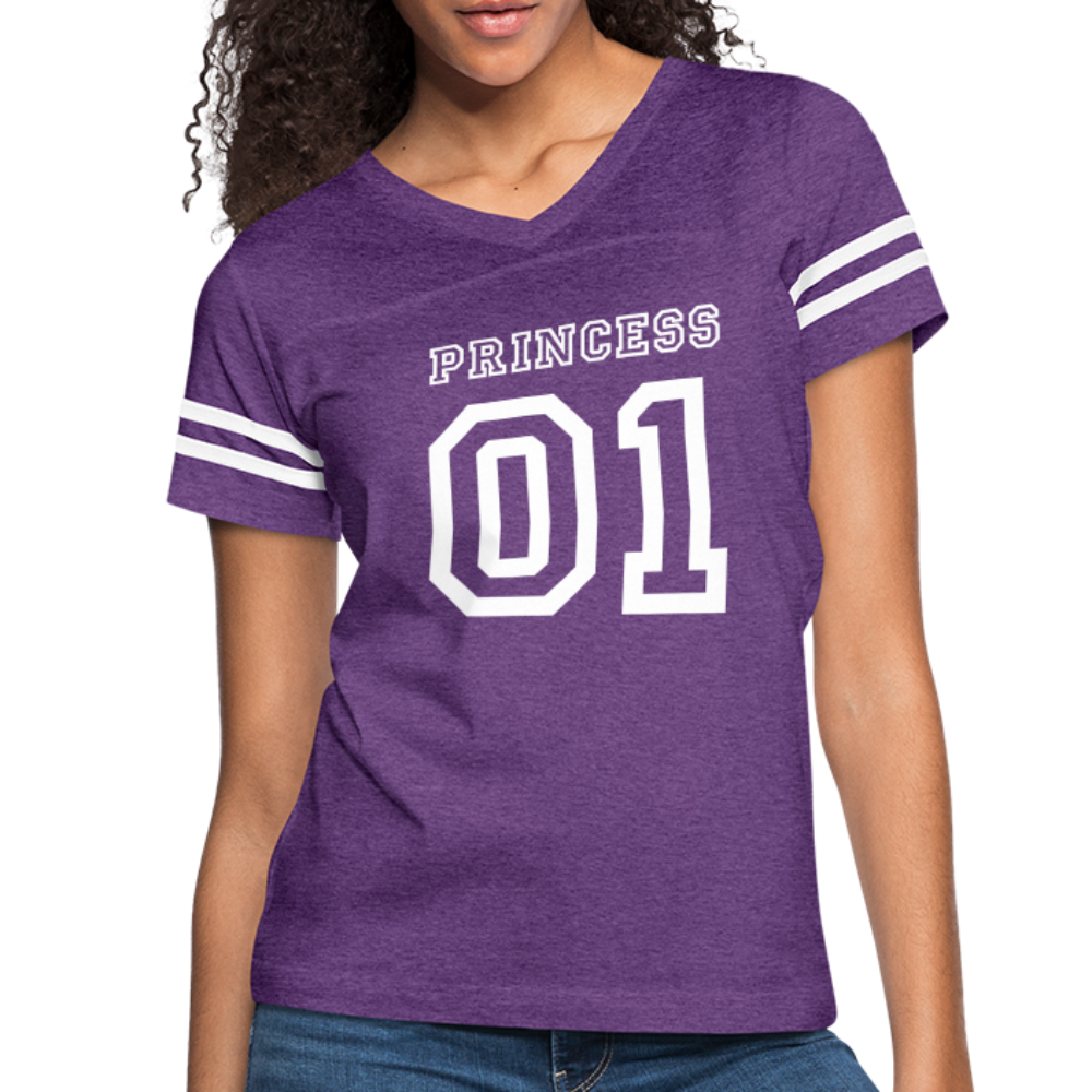 Women’s Vintage Sport T-Shirt - vintage purple/white