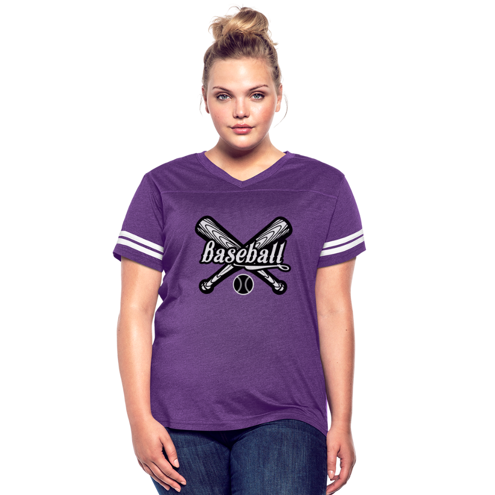 Women’s Vintage Sport T-Shirt - vintage purple/white