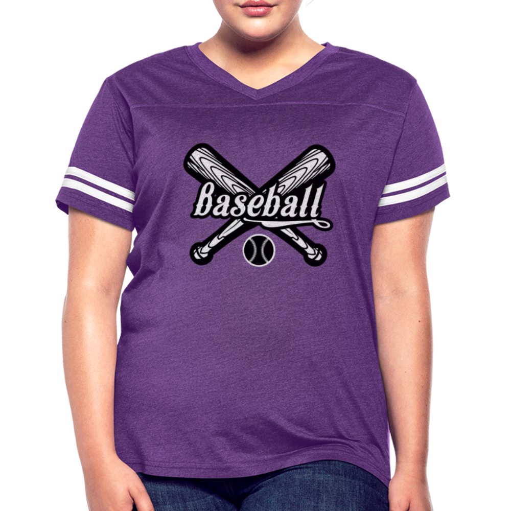 Women’s Vintage Sport T-Shirt - vintage purple/white