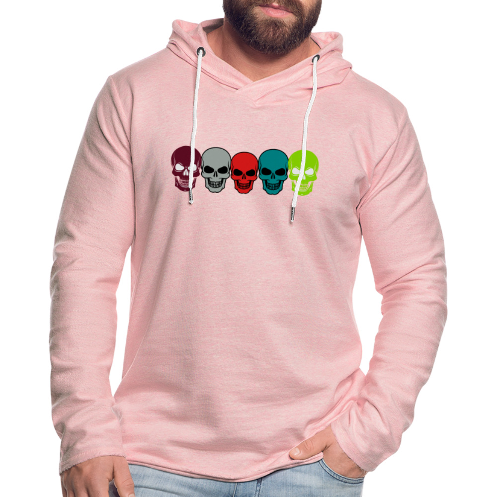 Unisex Lightweight Terry Hoodie - cream heather pink