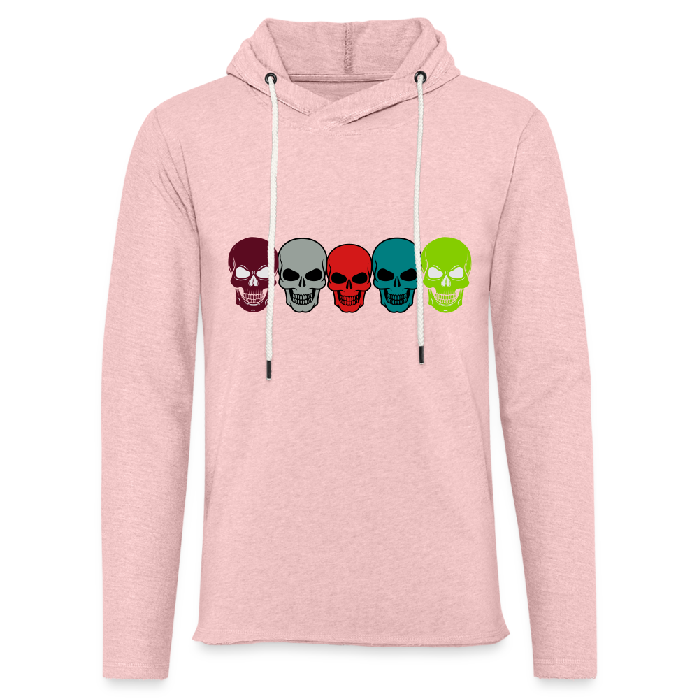 Unisex Lightweight Terry Hoodie - cream heather pink