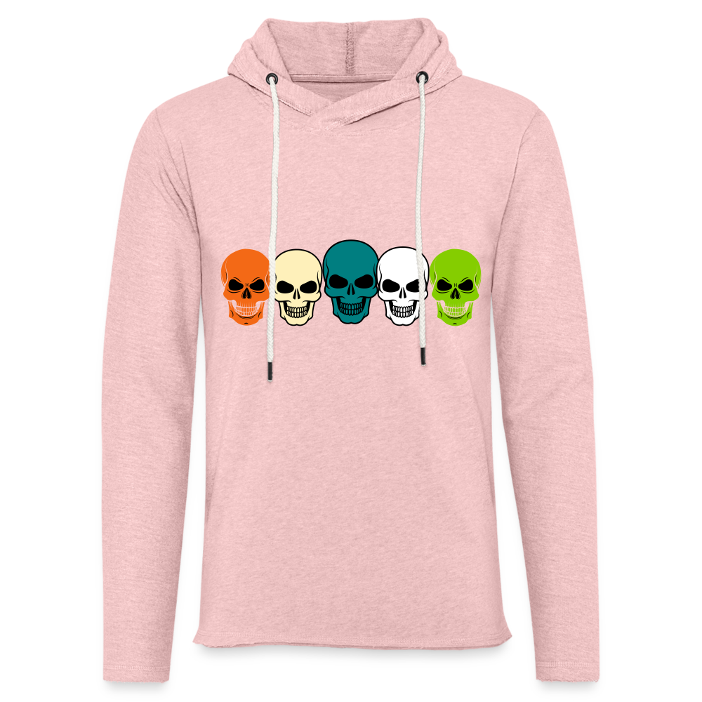 Unisex Lightweight Terry Hoodie - cream heather pink