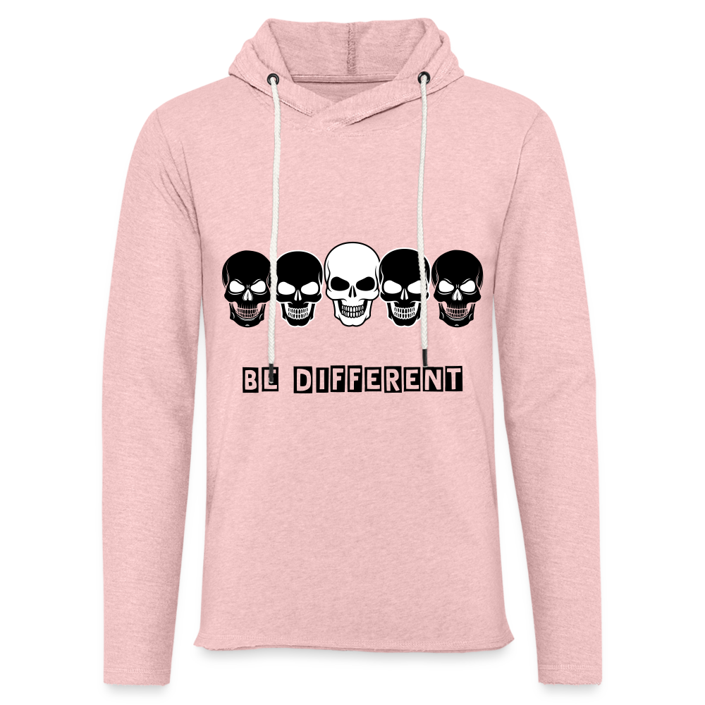 Unisex Lightweight Terry Hoodie - cream heather pink