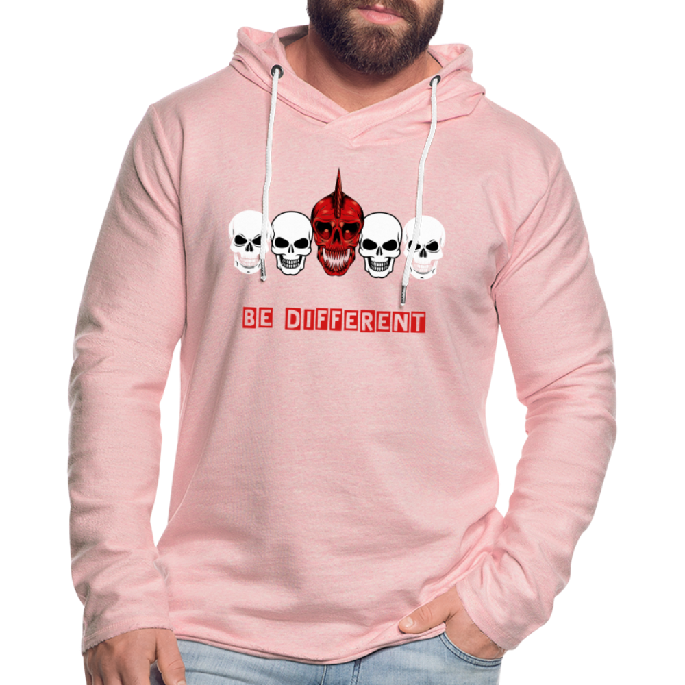 Unisex Lightweight Terry Hoodie - cream heather pink