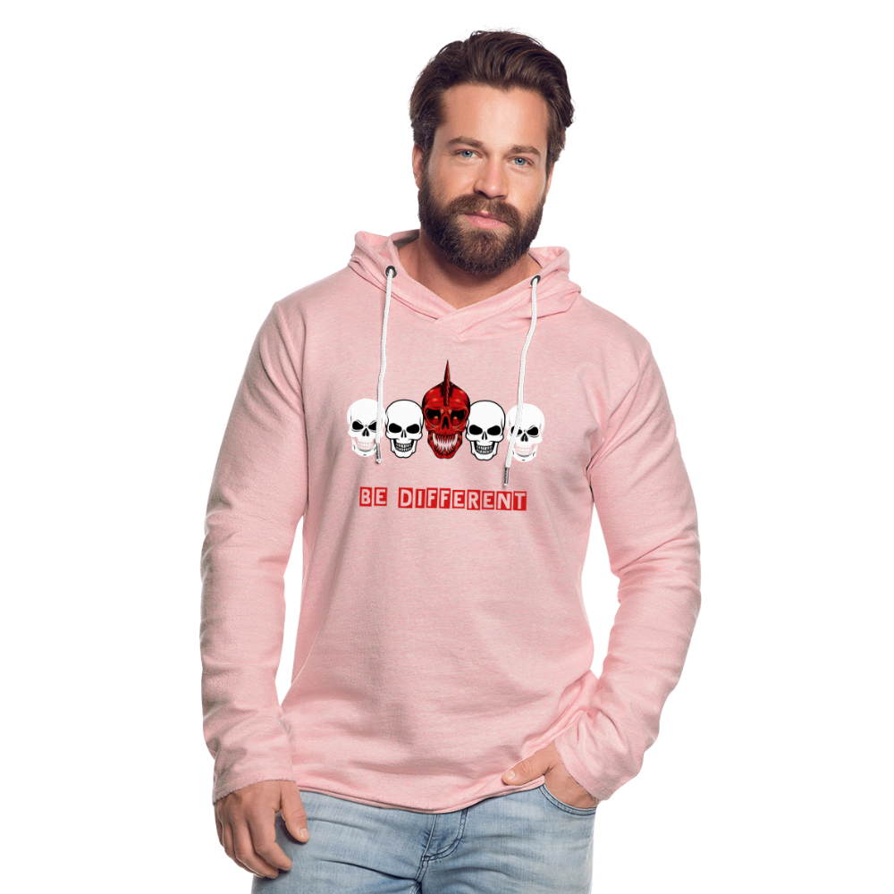 Unisex Lightweight Terry Hoodie - cream heather pink