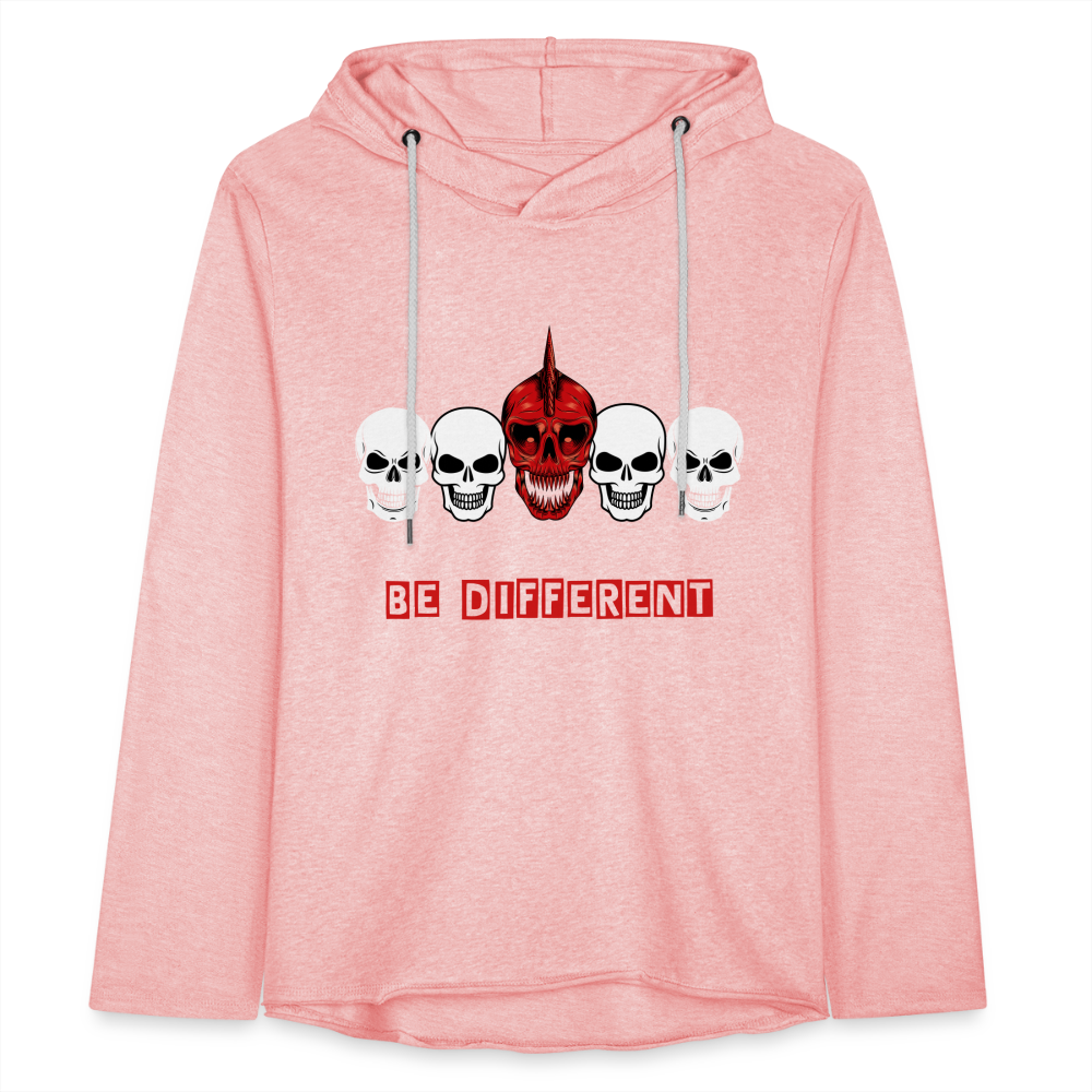 Unisex Lightweight Terry Hoodie - cream heather pink