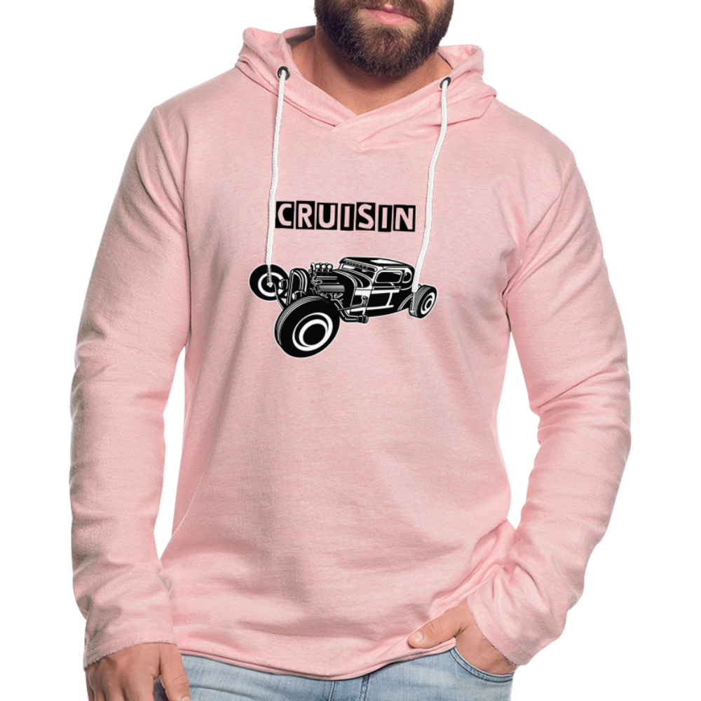 Unisex Lightweight Terry Hoodie - cream heather pink