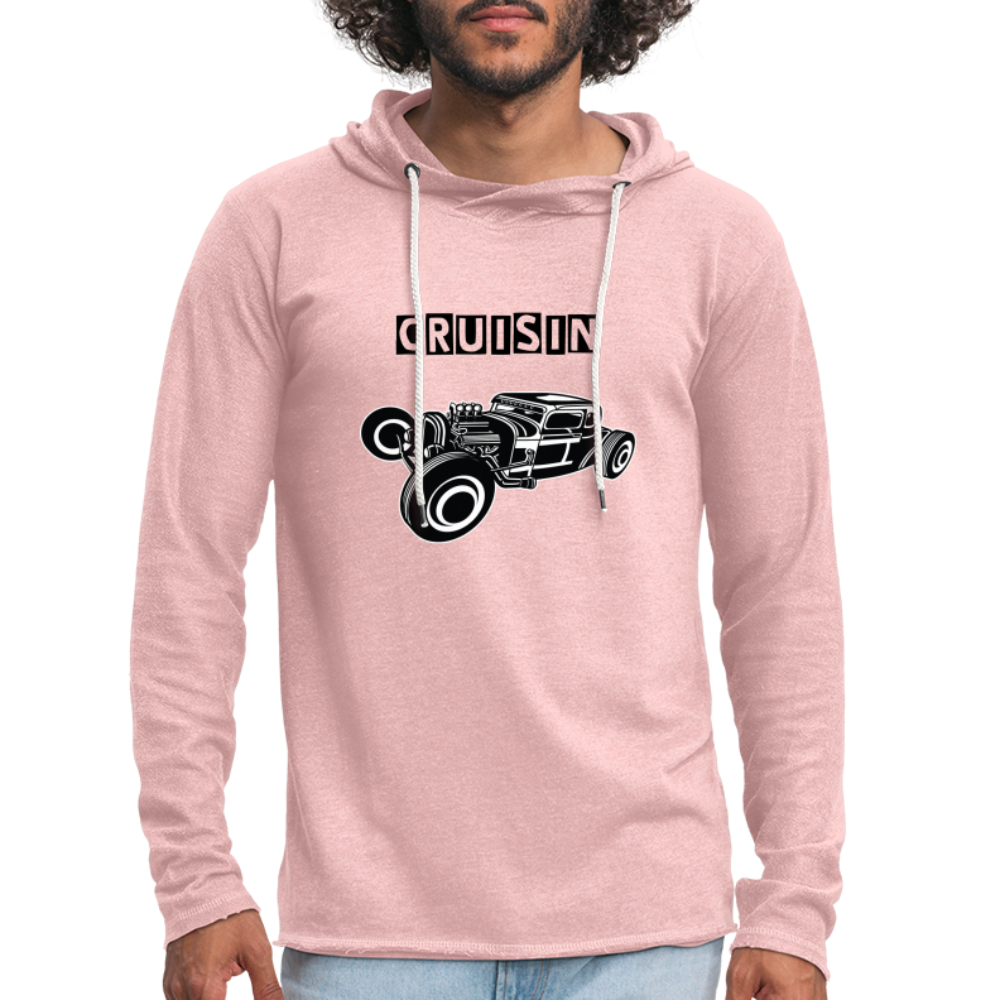 Unisex Lightweight Terry Hoodie - cream heather pink