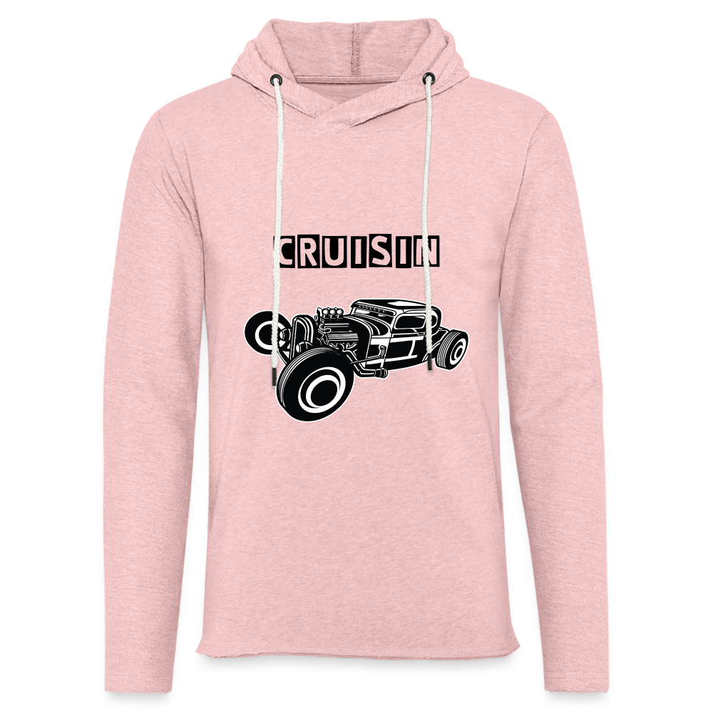 Unisex Lightweight Terry Hoodie - cream heather pink