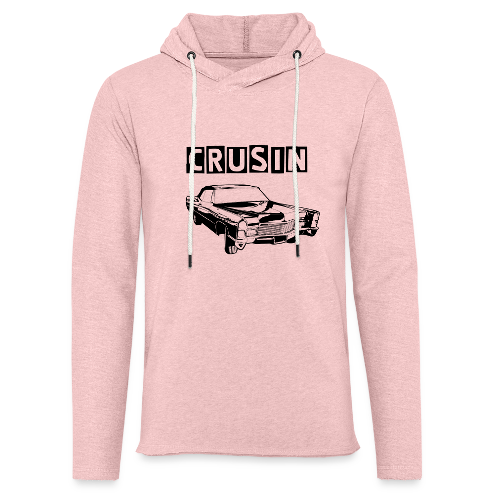 Unisex Lightweight Terry Hoodie - cream heather pink