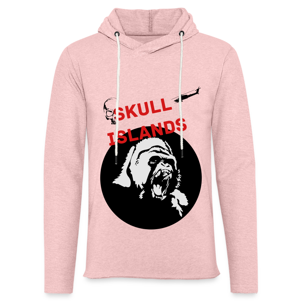 Unisex Lightweight Terry Hoodie - cream heather pink