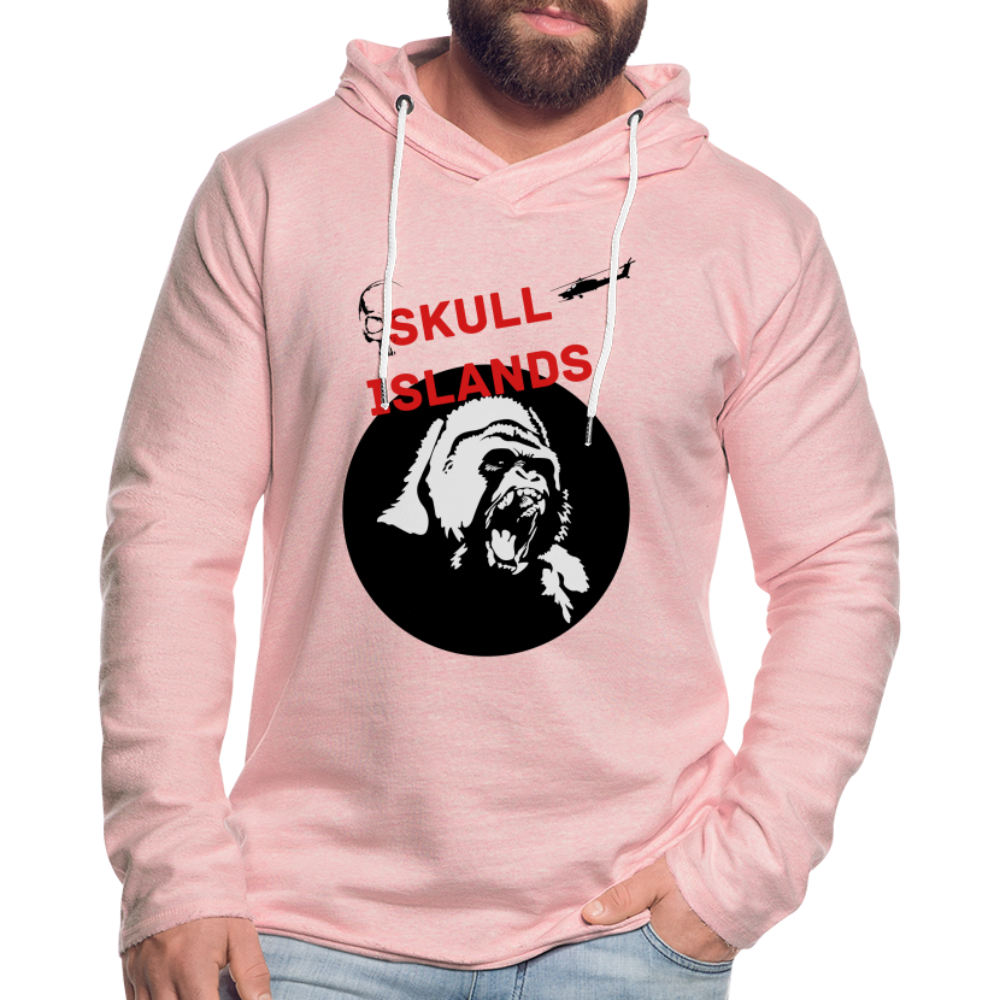 Unisex Lightweight Terry Hoodie - cream heather pink